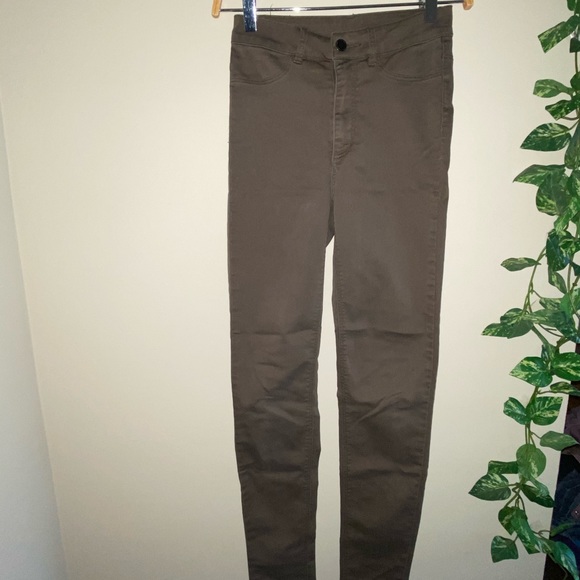Super high waisted army green skinny jeans - Picture 1 of 3